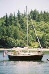 Nimble 30 at anchor