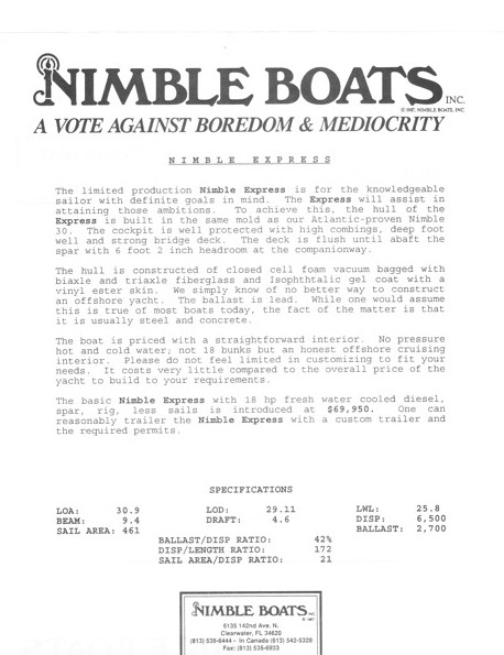 Nimble 30 Express Brochure