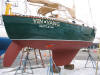 Yin Yang's newly waxed hull and bottom paint